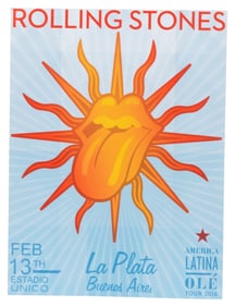 Rolling Stones 2016 Latin Tour Concert Poster