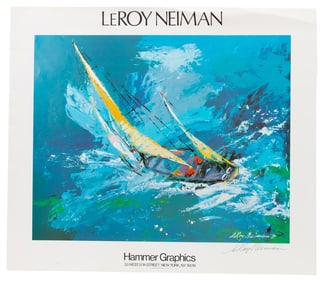 Signed Leroy Neiman 'Sailing' Poster