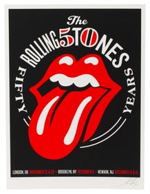 Rolling Stones Signed 5o Years Concert Poster