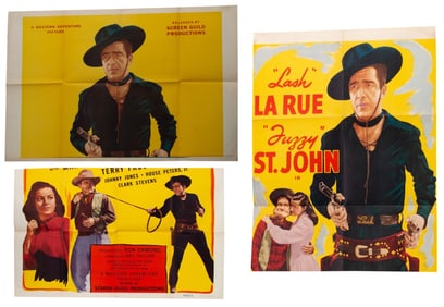 Lash La Rue Movie Poster Partials, 3 pcs.