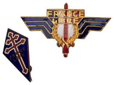 Two WWII Free French Forces Badges