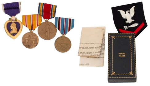 Purple Heart & Campaign Medals - Robert E. Furno