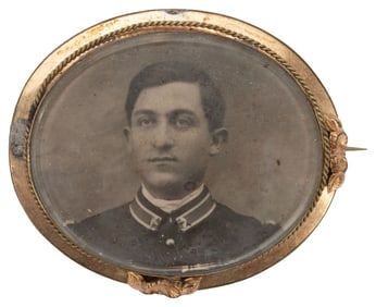 19th c. Military Officer Photo Brooch Pin