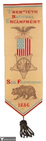 1886 Veterans GAR 20th National Encampment Ribbon