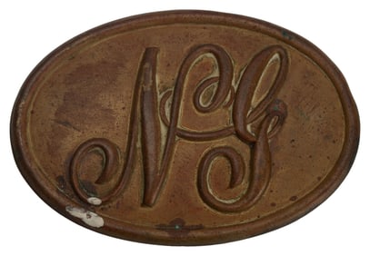 19thC US National Guard Brass Cartridge Box Plate