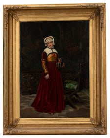 Augustus Savile Lumley - Tudor Woman Oil Painting