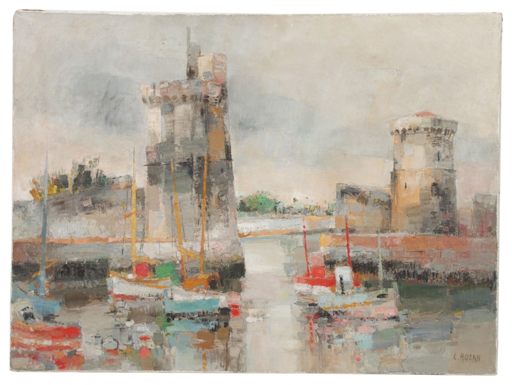 Louis Rosan - French Harbor Oil Painting (1 of 17)