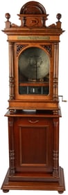 Antique Polyphon Leipzig Music Box, Stand & Discs