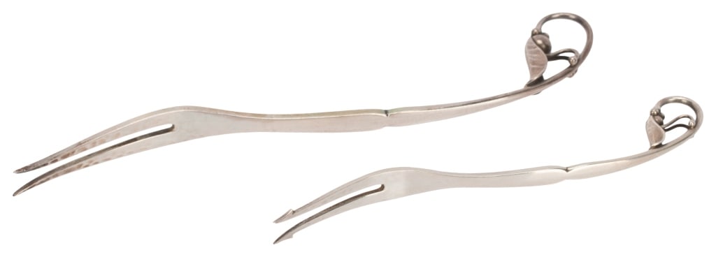 Georg Jensen Denmark Sterling Ornamental #21 Forks (1 of 7)