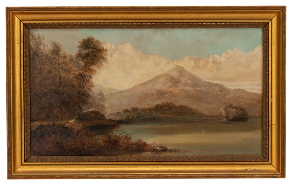 Antique Landscape Oil on Canvas Painting (1 of 10)