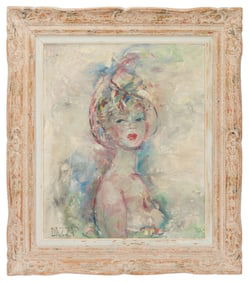 Louis Dazza French Impressionist Pin-Up Portrait