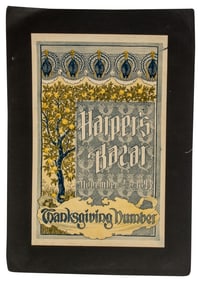 Antique Harper's Bazaar Cover - Thanksgiving 1893