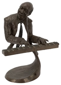 Mark Hopkins Signed Bronze Sculpture - Jazz Piano