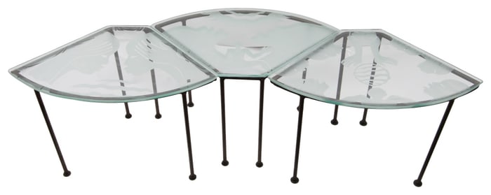 Valerie Maynard - Three Section Iron & Glass Table