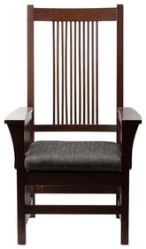 20th c. Stickley Mission Spindle Armchair