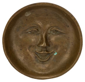 Man in the Moon Belgian Brass Trinket Dish