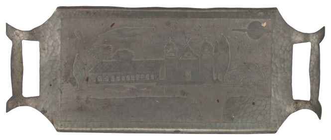 1930s Spanish Mission Hand-Forged Aluminum Tray