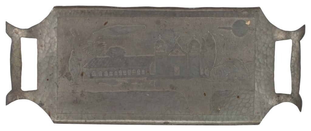 1930s Spanish Mission Hand-Forged Aluminum Tray (1 of 8)