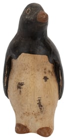 Carved & Painted Wood Folk Art Penguin