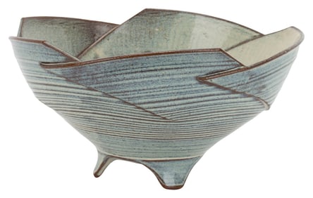 Larry Allen Pottery Ceramic Footed Bowl