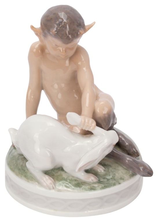 Royal Copenhagen Porcelain "Faun with Rabbit" (1 of 12)
