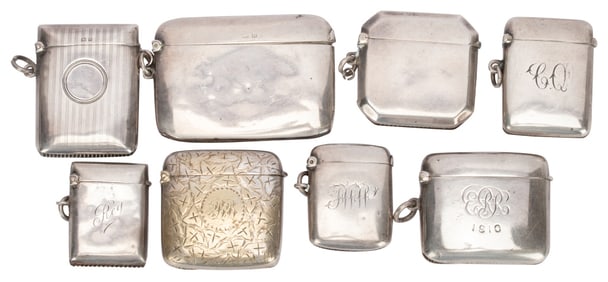 Antique English Sterling Match Safe Vesta Lot