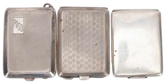 Art Deco English Sterling Cigarette Case Lot