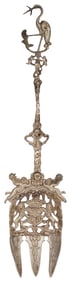 Antique Dutch Silver Stork Handle Serving Fork