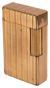 S.T. Dupont Ridged Gold Roller Gas Lighter 6515CP