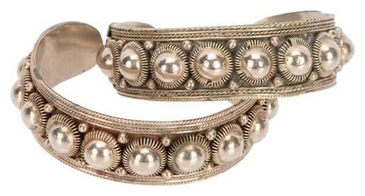 Siam Sterling Silver Cuff Bracelet Pair