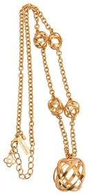 Oscar de La Renta Gold Tone Globe Necklace