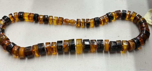 Baltic Amber Multicolored Disc Necklace