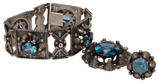 European Sterling Blue Topaz Parure