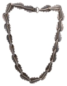 MCM Fred Davis Silver Mexico Leaf Necklace