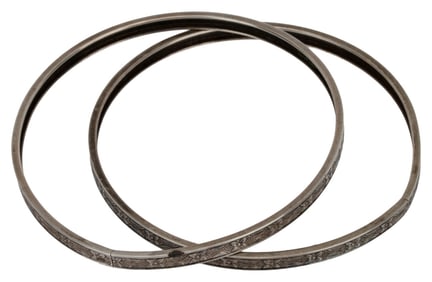 Walter Lampl Engraved Sterling Bangle Pair