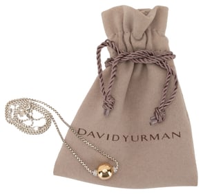 David Yurman Solari Silver 18K Ball Necklace