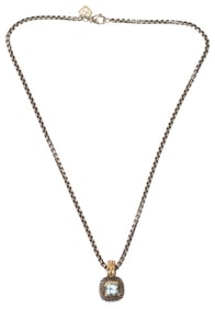 David Yurman 14K 925 Blue Topaz Albion Necklace