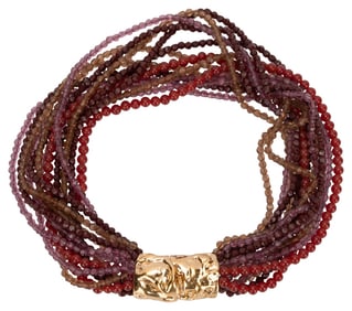 Signed Ciner Multistrand Bead Choker Necklace