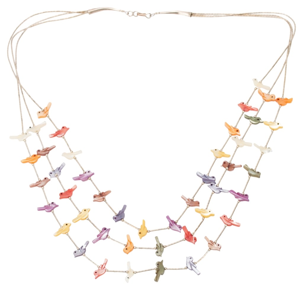 Native American Silver MOP Fetish Bird Jewelry (1 of 6)