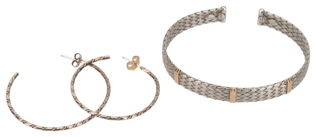Italian Dyadema Sterling 14K Gold Two-Tone Jewelry
