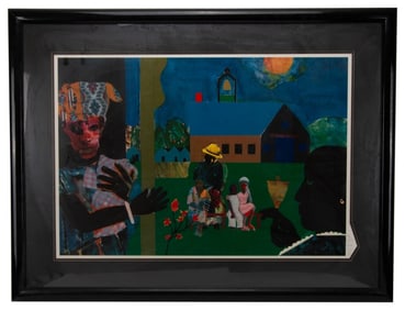 Romare Bearden 20th c. School Bell Time Serigraph