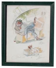 Alice Huertas "Clochard de Paris" Watercolor