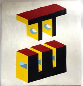 "Candlers" Signed Abstract Oil Painting on Canvas