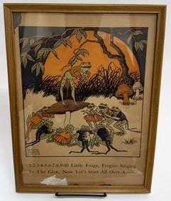 'Little Froggy' Nursery Rhyme Framed Illustration