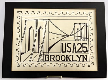 Lee Ann Ruenault NYC Brooklyn Bridge Stamp Art