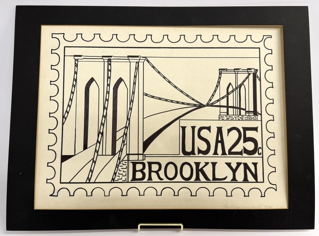 Lee Ann Ruenault NYC Brooklyn Bridge Stamp Art (1 of 4)