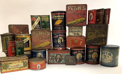 Antique & Vintage Tobacco Advertising Tin Cans