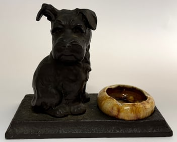Art Deco Metal Scottish Terrier Dog Ashtray