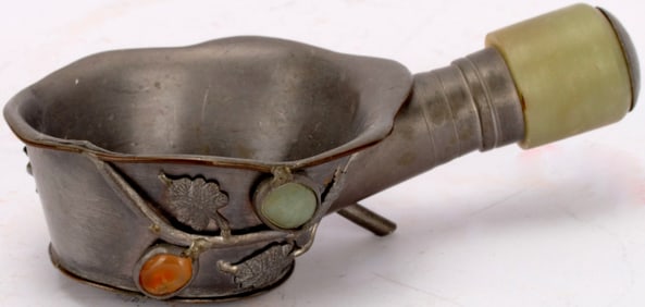 Vintage Chinese Gemstone & Iron Incense Burner