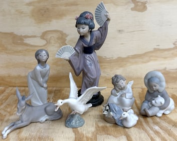 Lladro Porcelain Figurines, Women & Animals